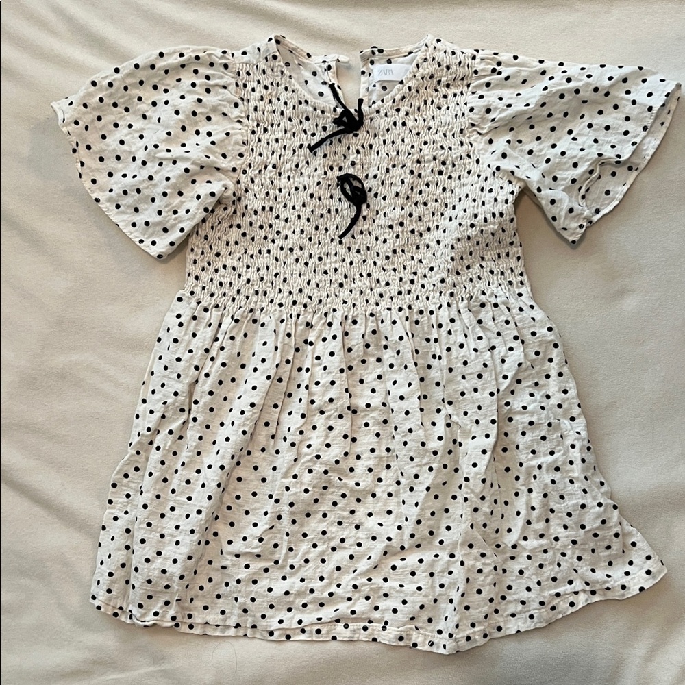 Zara Black and White Polka Dot Dress